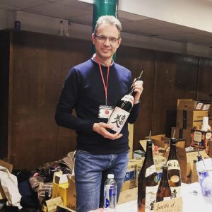 Serving sake at the Japanese Sake Festival in London in April 2018
